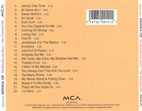 Brenda Lee - The Brenda Lee Story Her Greatest Hits (Remastered) (1994)