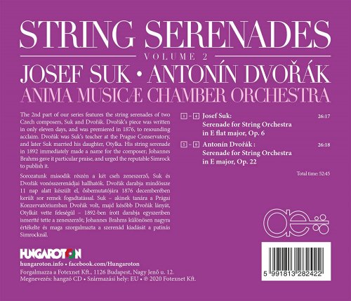 Anima Musicæ Chamber Orchestra - String Serenades, Vol. 2: Suk & Dvořák (2020)