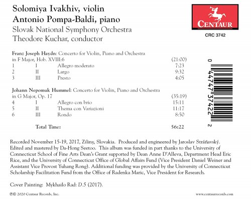 Antonio Pompa-Baldi - Haydn: Keyboard Concerto in F Major, Hob. XVIII/6 – Hummel: Concerto for Violin & Piano, Op. 17 (2020)