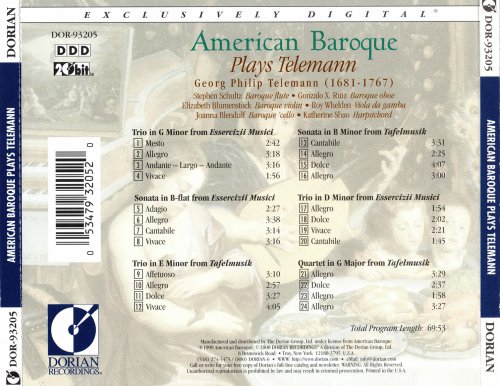 Trios, Sonatas, Quartet - American Baroque plays Telemann (2000)