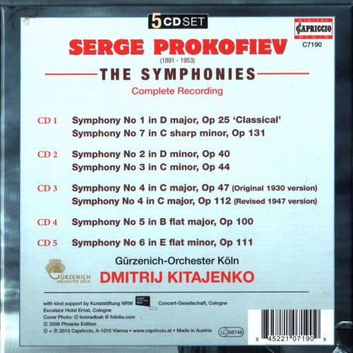 Guerzenich-Orchester Koeln, Dmitrij Kitajenko - Prokofiev: The Symphonies (Box Set) (2015)