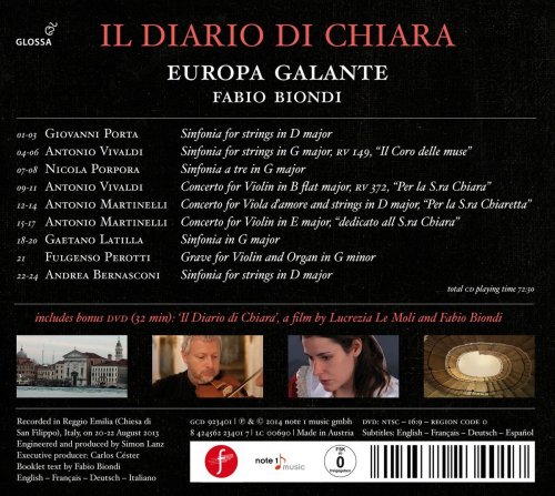 Europa Galante, Fabio Biondi - Il Diario di Chiara: Music from La Pietà in Venice in the 18th century (2014) [Hi-Res]