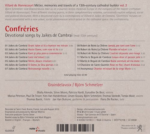 Graindelavoix, Björn Schmelzer - Confréries: Devotional Songs by Jaikes de Cambrai (2013) [Hi-Res]