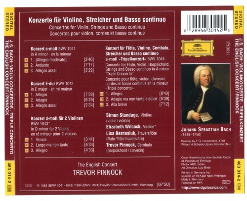 Trevor Pinnock, The English Concert - J.S. Bach: Violin Concertos, Triple Concerto (1990)
