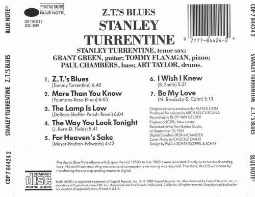 Stanley Turrentine - Z. T.'s Blues (1961) CD Rip
