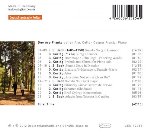 Duo Arp Frantz - Bach & Kurtág: Works for Cello and Piano (2012) [Hi-Res]