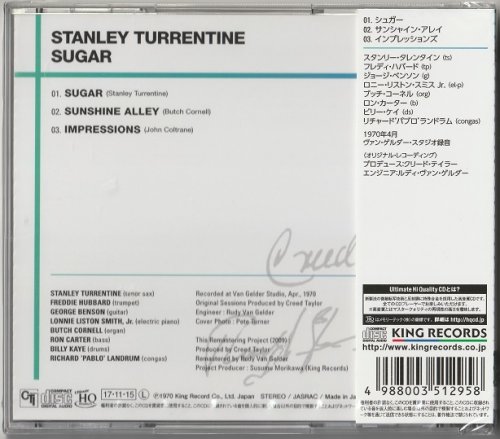 Stanley Turrentine - Sugar (1970) [2017 CTI+RVG Ultimate Remastering Series] CD-Rip