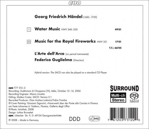 Federico Guglielmo - Handel: Water Music, Music for the Royal Fireworks (2008)