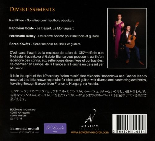 Michaela Hrabankova, Gabriel Bianco - Divertissements (Œuvres originales pour hautbois et guitare) (2017) [Hi-Res]