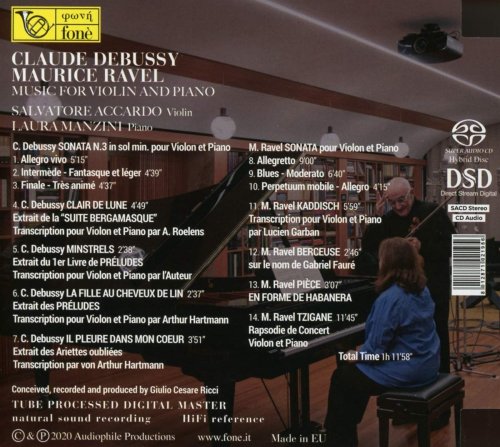 Salvatore Accardo & Laura Manzini - Claude Debussy, Maurice Ravel: Music for Violin and Piano (2020) [DSD & Hi-Res]