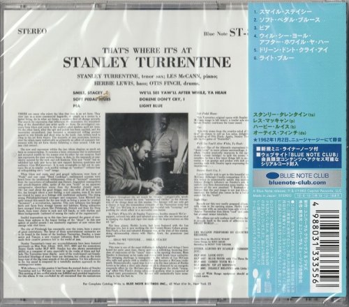 Stanley Turrentine - That's Where It's At (1962) [2019 Blue Note 80 More 60 Works] CD-Rip