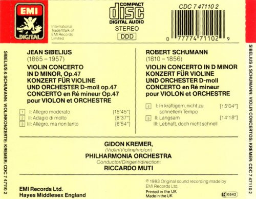 Gidon Kremer, Riccardo Muti - Sibelius & Schumann: Violin Concertos (2006)