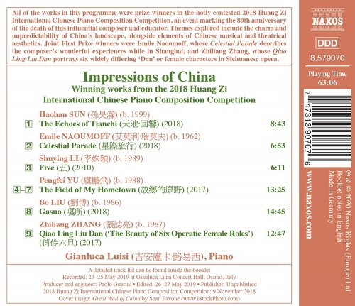 Gianluca Luisi - Impressions of China: Winning Works from the 2018 Huang Zi International Chinese Piano Composition Competition (2020)