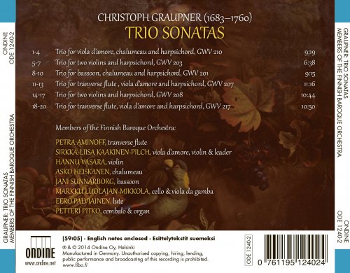 Members of the Finnish Baroque Orchestra - Christoph Graupner: Trio Sonatas (2014) [Hi-Res]