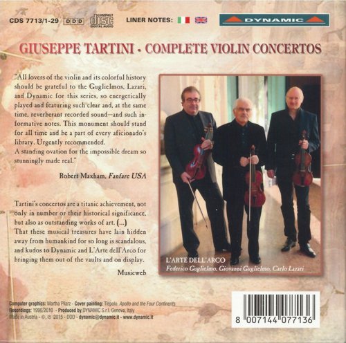 Giovanni Guglielmo, Federico Guglielmo, Carlo Lazari, L'Arte dell'Arco - Tartini: Complete Violin Concertos (29CD) (2015)