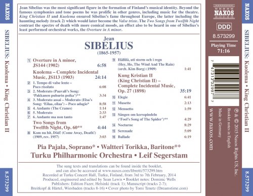 Pia Pajala, Waltteri Torikka, Turku Philharmonic Orchestra, Leif Segerstam - Sibelius: Kuolema, JS 113 & King Christian II, Op. 27 (2015) [Hi-Res]
