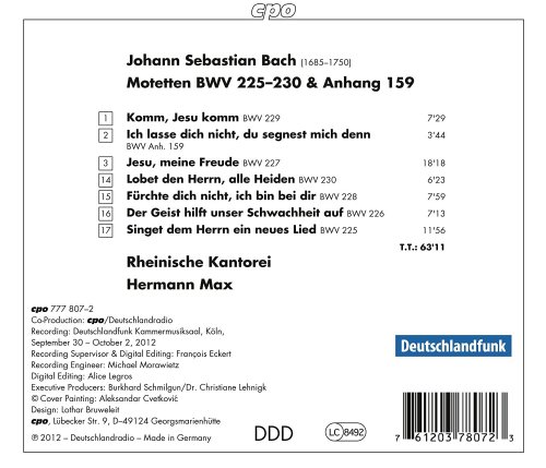 Rheinische Kantorei - Bach: Motets, BWV 225-230 & Anh. 159 (2013)