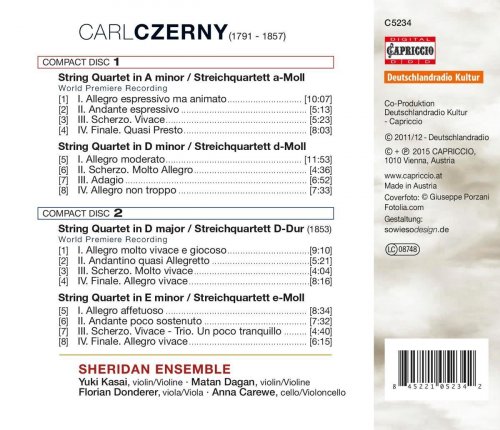 Sheridan Ensemble - Czerny: String Quartets (2015)