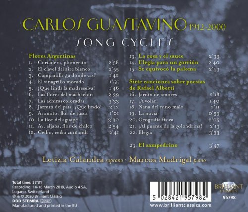 Letizia Calandra & Marcos Madrigal - Guastavino: Song Cycles (2020) [Hi-Res]