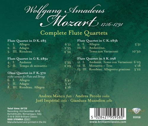 Andrea Manco, Joël Impérial, Gianluca Muzzolon & Andrea Pecolo - Mozart: Complete Flute Quartets (2020) [Hi-Res]