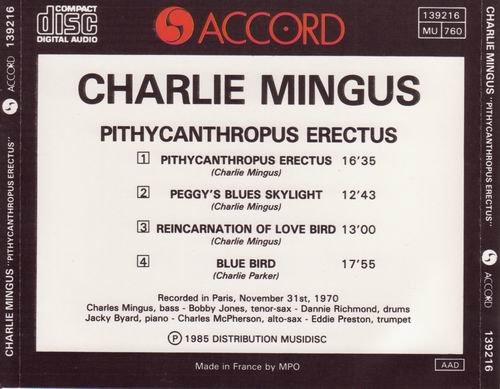 Charles Mingus - Pithycanthropus Erectus (1970) CD Rip