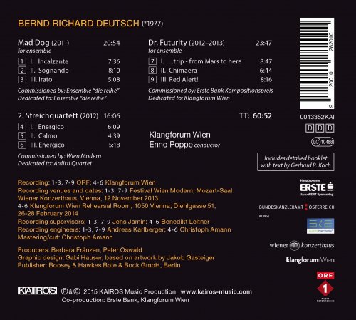 Klangforum Wien - Bernd Richard Deutsch: Mad Dog, Nr. 33, String Quartet No. 2, Nr. 34 & Dr. Futurity, Nr. 36 (2020)