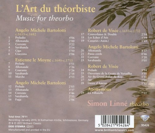 Simon Linné - L'Art du théorbiste Music for Theorbo (2017)