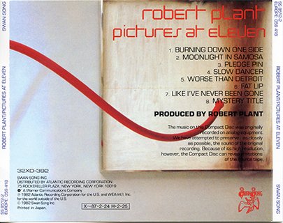 Robert Plant - Pictures at Eleven (Japan 1986)