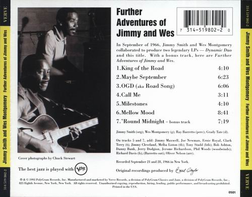 Jimmy Smith And Wes Montgomery - Further Adventures of Jimmy and Wes (1993) CD Rip