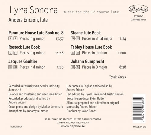 Anders Ericson - Lyra Sonora: Music for the 12 Course Lute (2018) [Hi-Res]