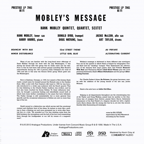 Hank Mobley - Mobley's Message (2012) [SACD]