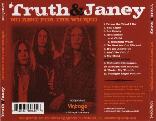 Truth and Janey - No Rest for the Wicked (Reissue, Remastered) (1976/2007)