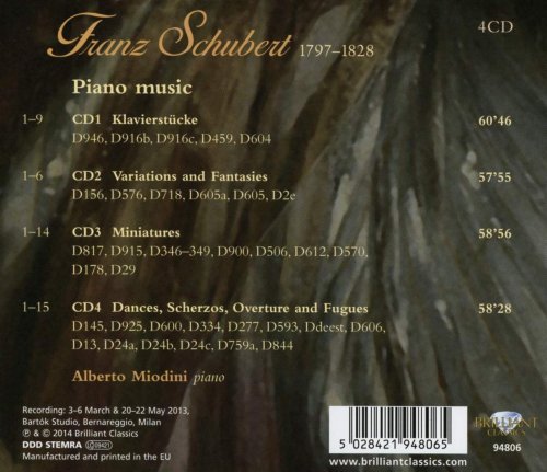 Alberto Miodini - Schubert: Piano Music (2014)