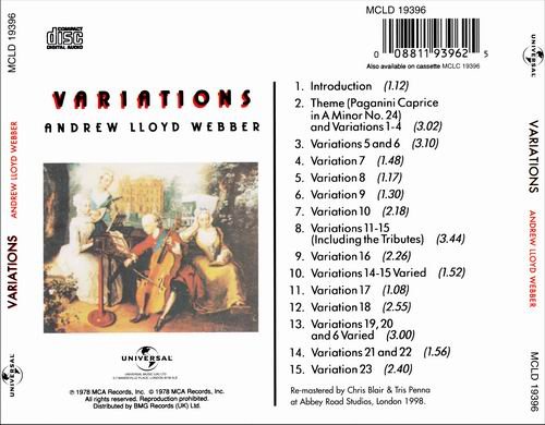 Andrew Lloyd Webber - Variations (1978) CD Rip