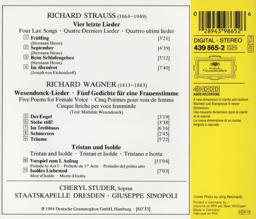 Giuseppe Sinopoli, Cheryl Studer - Strauss: Vier letzte Lieder; Wagner: Wesendonck Lieder (1994)