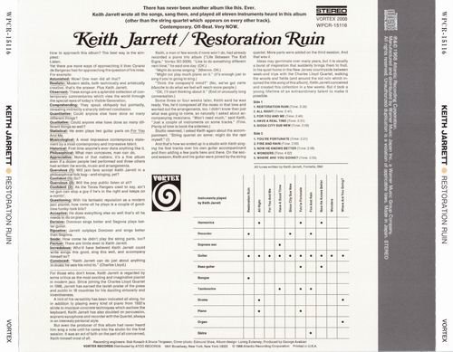 Keith Jarrett - Restoration Ruin (1968) CD Rip