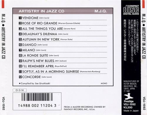 M.J.Q. (Modern Jazz Quartet) - Artistry in Jazz (1987)