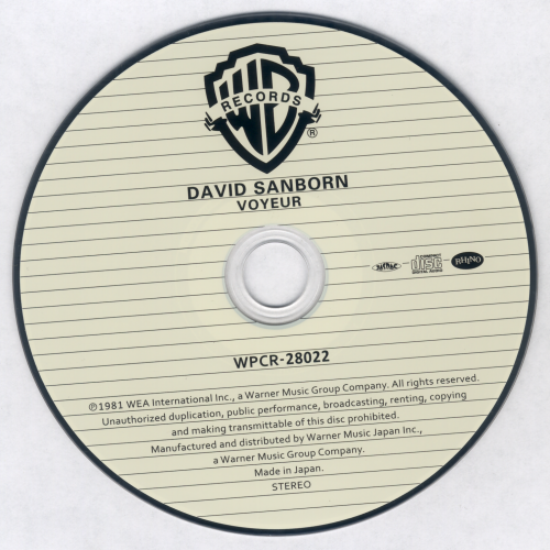 David Sanborn - Voyeur (1981/2014) (RE, WPCR-28022, JAPAN) [CD-Rip]