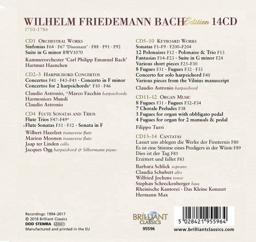 Claudio Astronio, Marco Facchin, Wilbert Hazelzet, Marion Moonen, Jaap ter Linden, Jacques Ogg - Wilhelm Friedemann Bach Edition (2018)