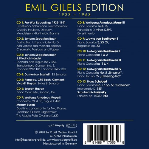 Emil Gilels - Emil Gilels Edition (1933-1963) [Live] (2018)