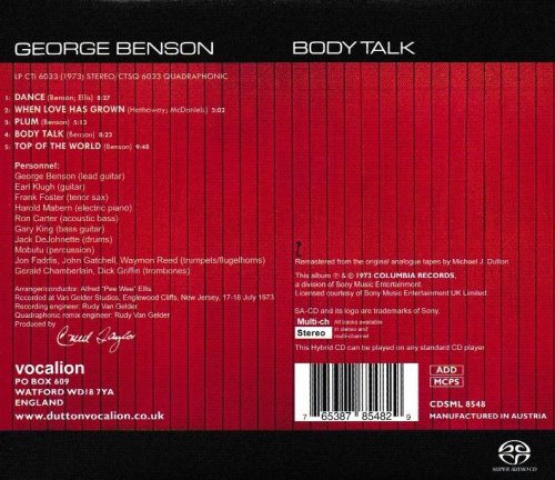 George Benson - Body Talk (1973) [2018 SACD]