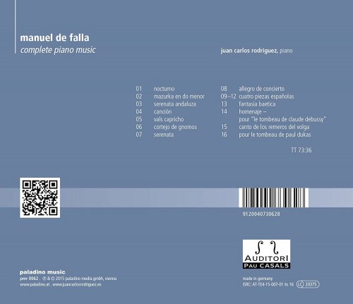 Juan Carlos Rodriguez - Manuel de Falla: Complete Piano Music (2015/2020)