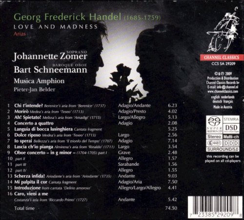 Johannette Zomer, Bart Schneemann, Musica Amphion - Handel: "Love and madness" Arias (2009)
