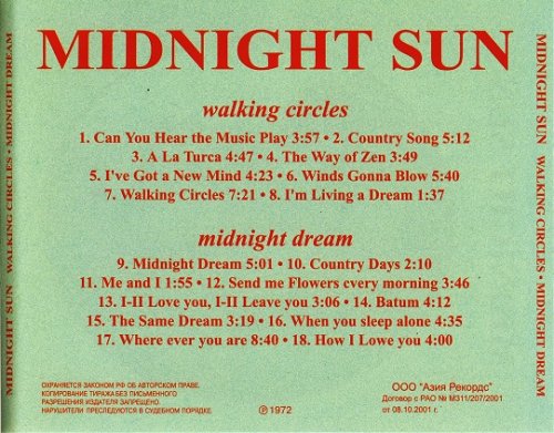 Midnight Sun - Walking Circles / Midnight Dream (Reissue) (1972-74/2001)