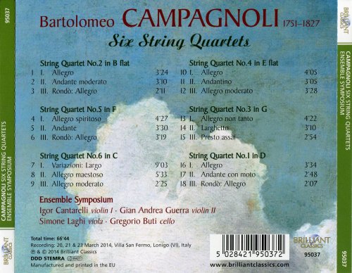 Ensemble Symposium - Campagnoli: Six String Quartets (2014)