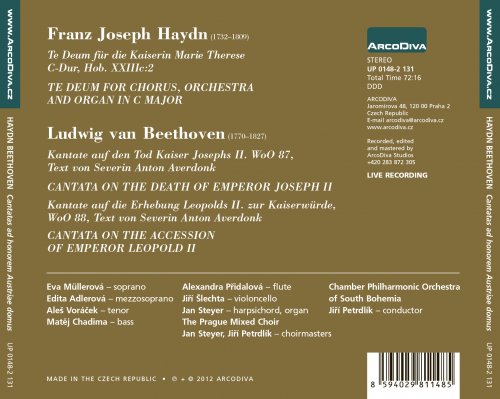 Prague Mixed Choir, South Bohemia Chamber Philharmonic Orchestra, Jiri Petrdlik - Haydn & Beethoven: Cantatas ad honorem Austriae domus (2013)