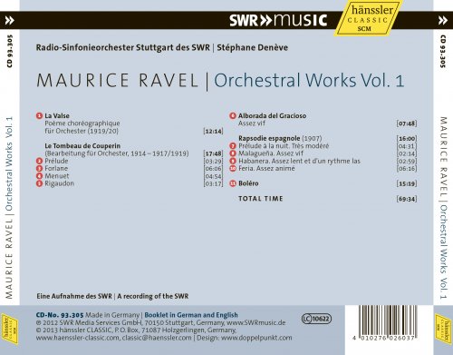 Stuttgart Radio Symphony Orchestra, Stéphane Denève - Ravel: Orchestral Works Vol. 1 (2013)