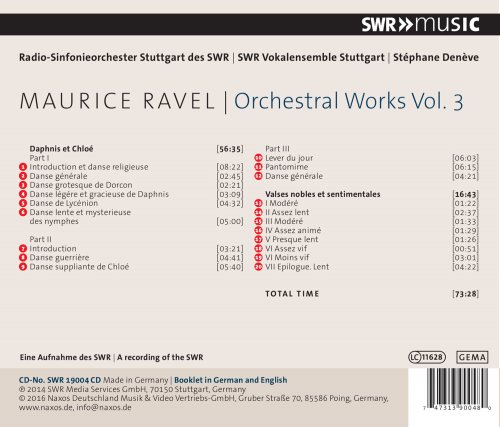 Radio-Sinfonieorchester Stuttgart des SWR, SWR Vokalensemble Stuttgart, Stéphane Denève - Ravel: Orchestral Works, Vol. 3 (2016)