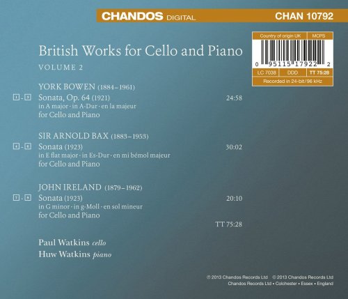 Paul Watkins, Huw Watkins - British Works for Cello and Piano, Volume 2 (2013) CD-Rip