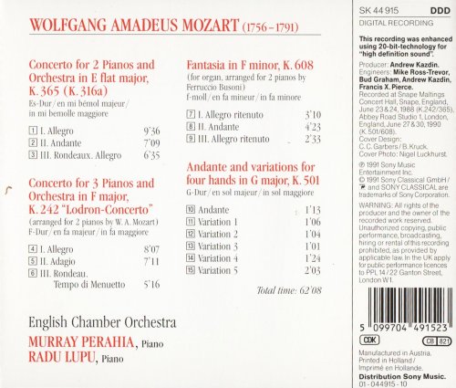 Murray Perahia, Radu Lupu - Mozart: Concertos For Two & Three Pianos (1991)